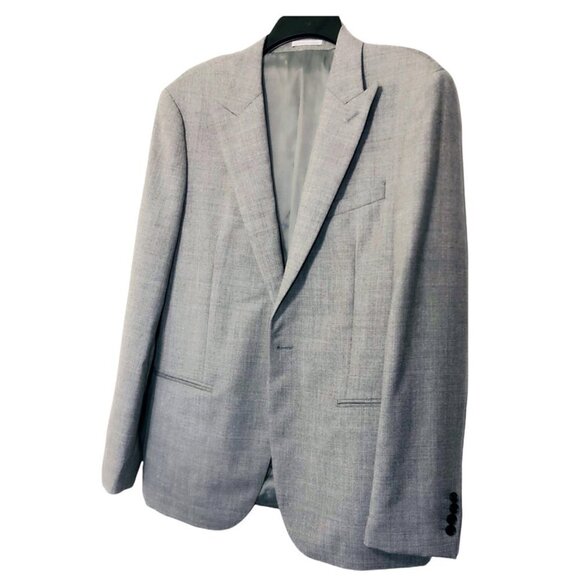 Reiss Mens Gray Peak Hopsack Woven Wool Blazer Suit Jacket Sz 40 New - Picture 3 of 10